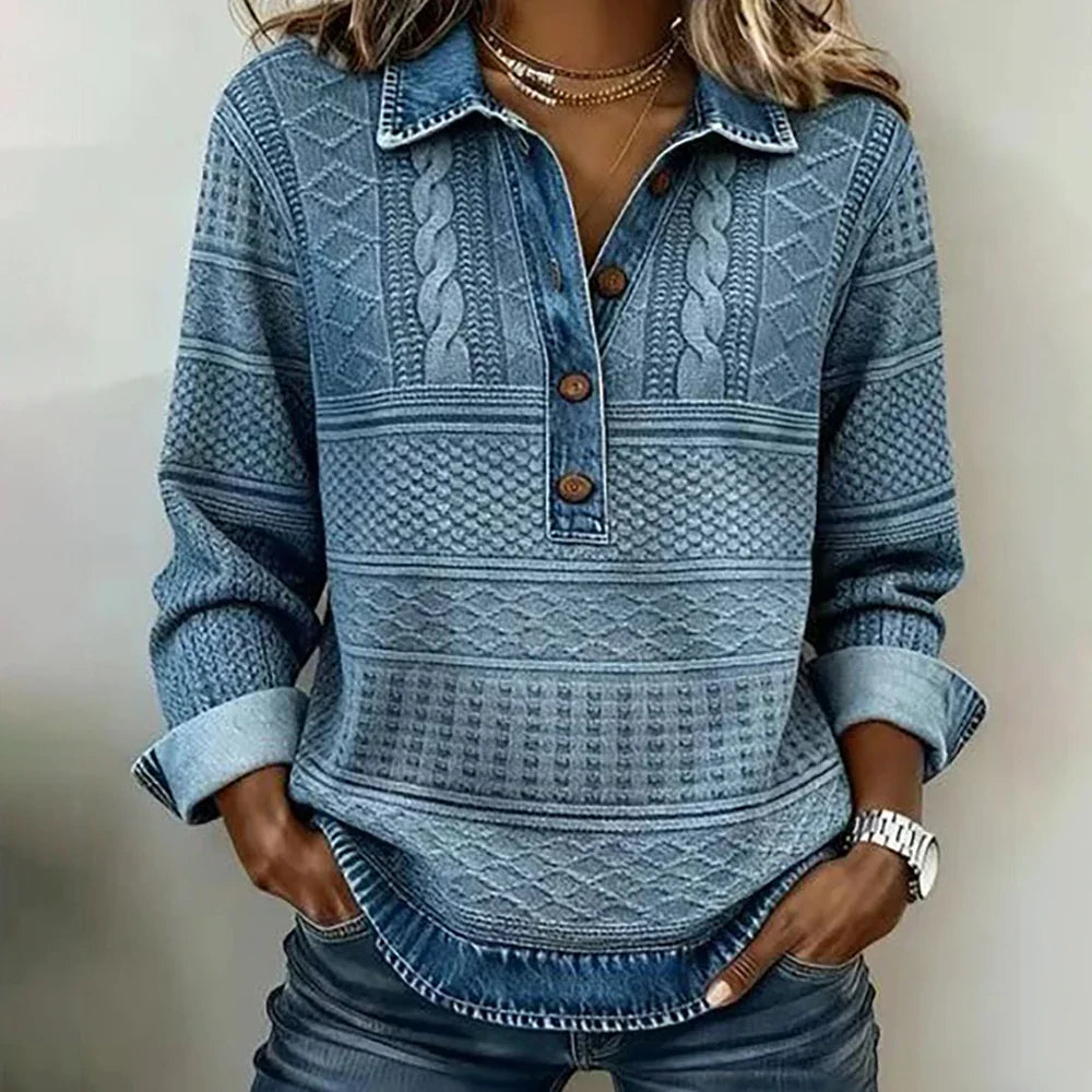 Camicia Denim Patchwork Donna